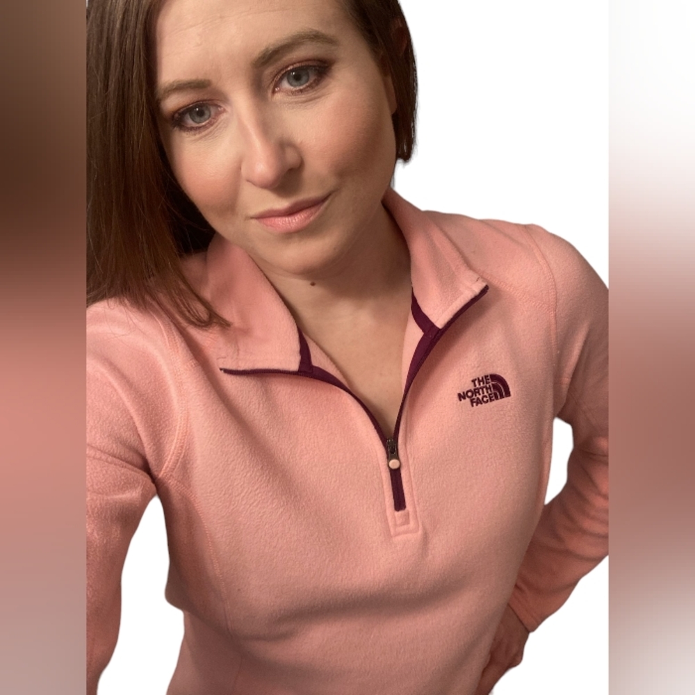 The North Face quarter zip lightweight fleece, Pink, sz M, good condition! - Picture 9 of 11